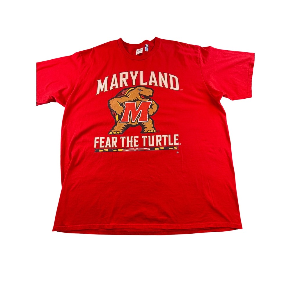 Port & Company Maryland Terrapins Fear The Turtle Red T-Shirt Mens 3XL NCAA